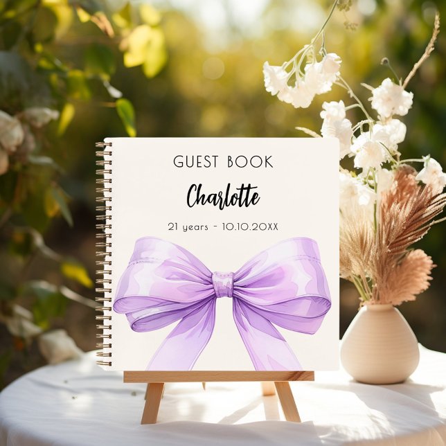 Cumpleaños del libro invitado lavender violeta cre (Subido por el creador)