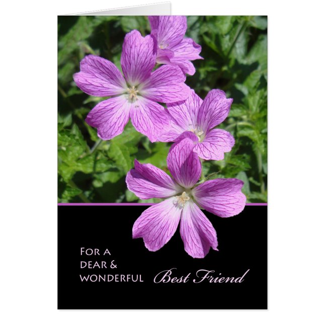 Cumpleaños del mejor amigo, Cranesbill Geraniums (Frente)