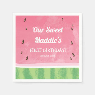 Cumpleaños del melón de la servilleta de papel d