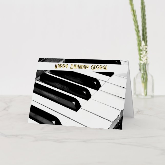Cumpleaños del músico Piano Keys personalizado (Flor)