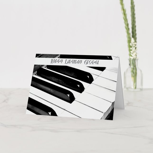 Cumpleaños del músico Piano Keys personalizado (Flor)
