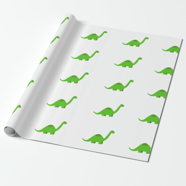 Cumpleaños del papel de embalaje del dinosaurio (Desenrollado)