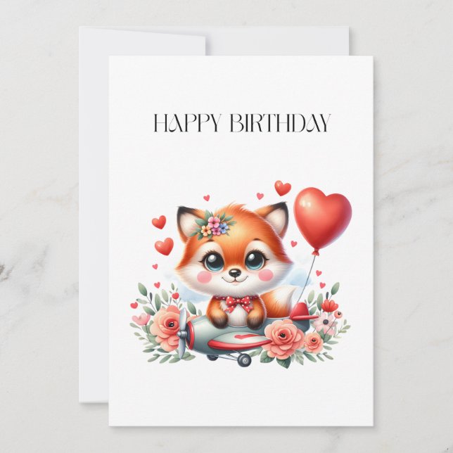 Cumpleaños del piloto de zorro lindo (Anverso)