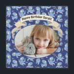 Cumpleaños divertido de pulpo azul para niños<br><div class="desc">Diseño adorable de pulpo para baby shower o fiesta de cumpleaños infantil. Pulpos lindos nadando y divirtiéndose.</div>