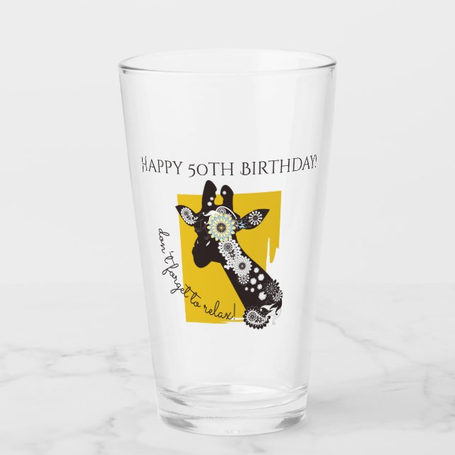 Cumpleaños Divertido Jirafa Genial Personalizado (Anverso)