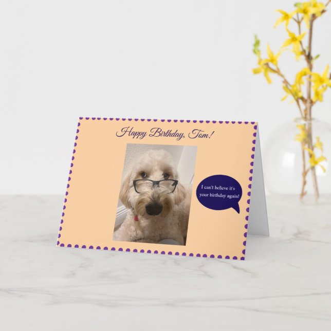 Cumpleaños divertido, tarjeta de felicitación dobl (flor amarilla)