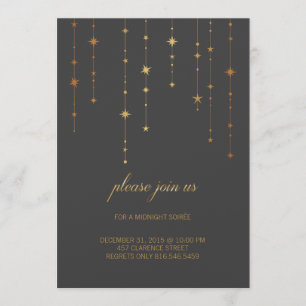 Cumpleaños dorado o invitación a fiesta de Año Nue