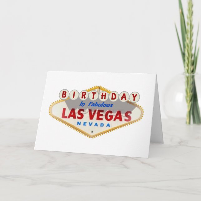 CUMPLEAÑOS En La Fabulosa Tarjeta Las Vegas (Anverso)