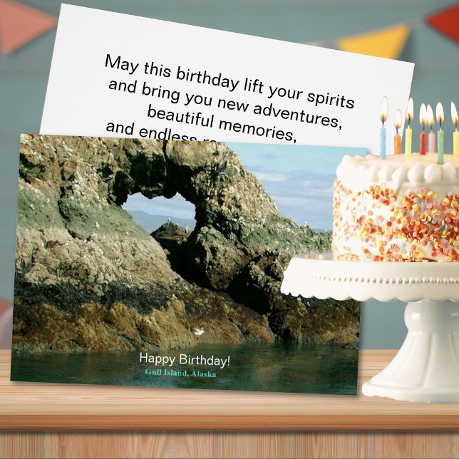 Cumpleaños en la Isla Gull Alaska (Gull Island Alaska Birthday Cards)