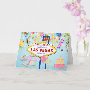 Cumpleaños en tarjeta de Las Vegas
