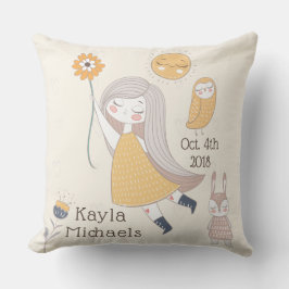 Cumpleaños "¡Es una niña! Almohada con nombre pers