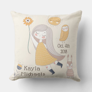 Cumpleaños "¡Es una niña! Almohada con nombre pers