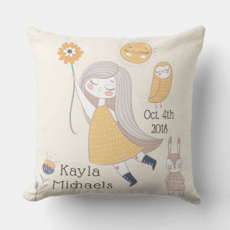 Cumpleaños "¡Es una niña! Almohada con nombre pers
