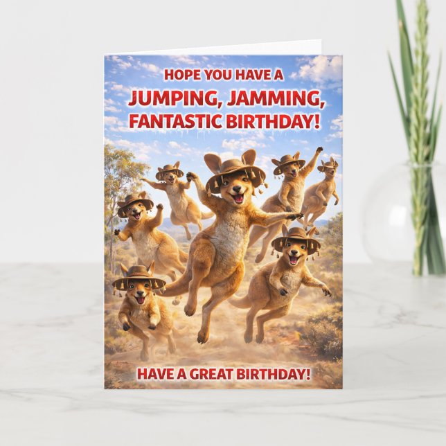 Cumpleaños fantástico de canguro tarjeta de (Anverso)