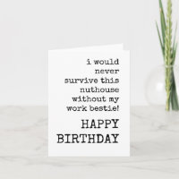 Cumpleaños feliz, Bestie de trabajo, Tarjeta de cu