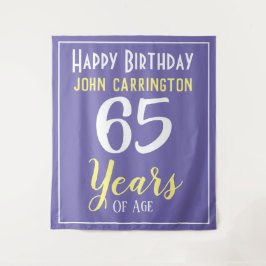 Cumpleaños Feliz con Nombre y Edad Tapiz de 65 Año