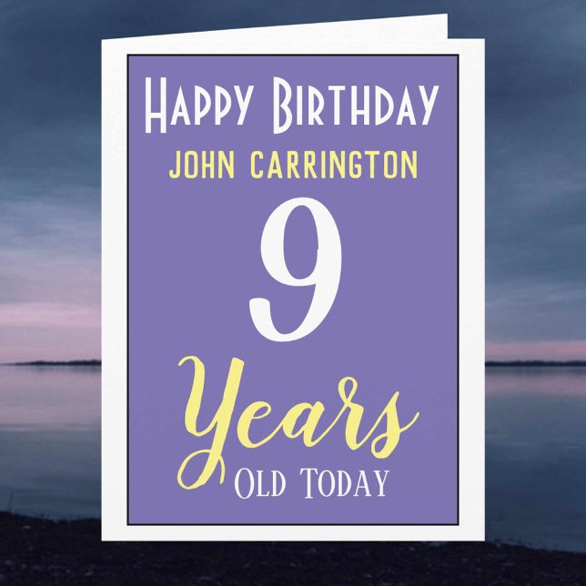 Cumpleaños feliz con tarjeta de nombre y edad de 9 (Subido por el creador)