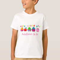 Cumpleaños Feliz Cupcakes - Camiseta para niños