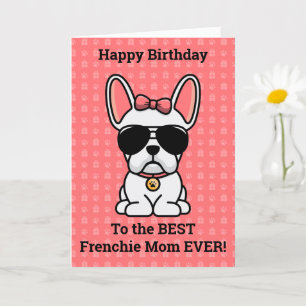 Cumpleaños feliz de la tarjeta de Bulldog francesa