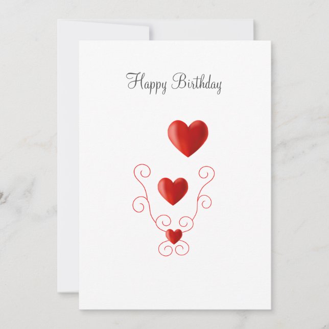 Cumpleaños feliz de los corazones de amor (Anverso)