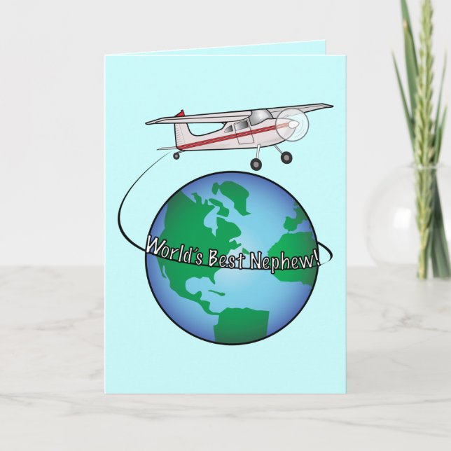 Cumpleaños feliz de los sobrinos con tarjeta de av (Anverso)