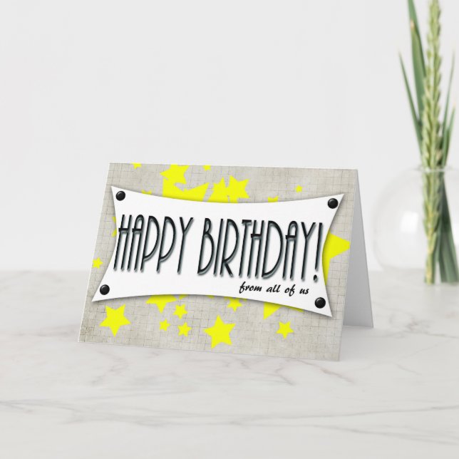 cumpleaños feliz de todos nosotros tarjeta genéric (Anverso)