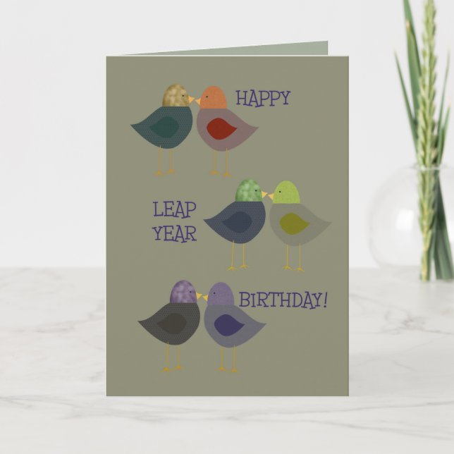 Cumpleaños feliz del año bisiesto, tarjeta de los (Anverso)