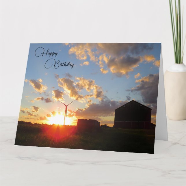 Cumpleaños feliz - Escena de granja - Tarjeta de c (Anverso)