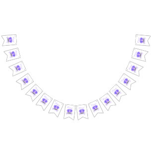Cumpleaños Feliz Estandarte de banderines morado b