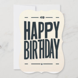 Cumpleaños feliz Minimalista moderno - Tipografía 