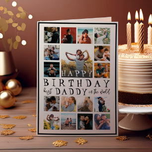 Cumpleaños Feliz Papá Moderno Blanco y Negro 17 Fo