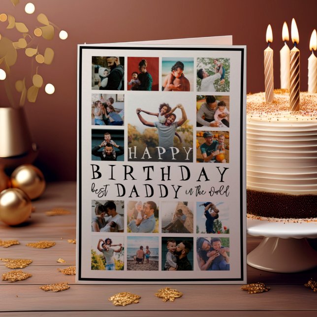 Cumpleaños Feliz Papá Moderno Blanco y Negro 17 Fo (Subido por el creador)