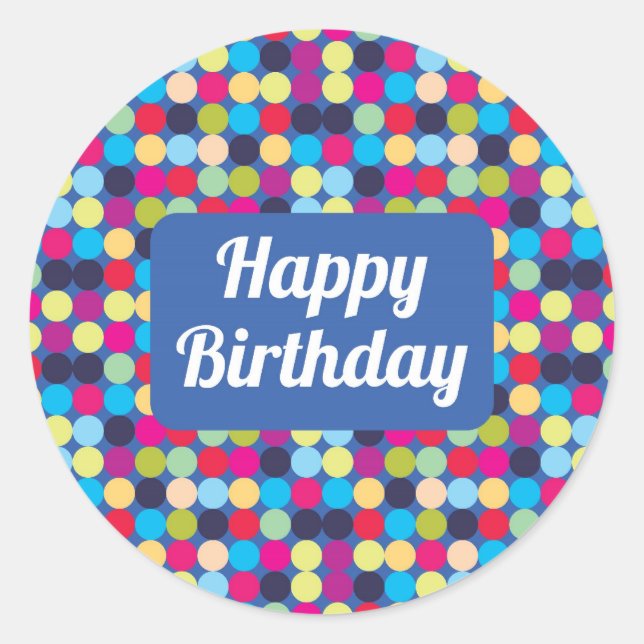 Cumpleaños feliz - Pegatinas redondos (Anverso)