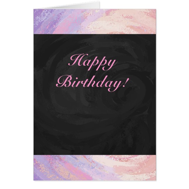 Cumpleaños feliz rosa y negro (Frente)