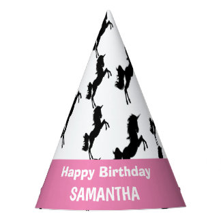 Cumpleaños Feliz Sombrero de Fiesta Rosa Unicornio