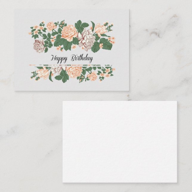 Cumpleaños Feliz - Tarjeta de Nota de Cumpleaños c (Anverso / Reverso)