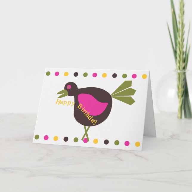 Cumpleaños Feliz - Tarjeta de Saludo para Aves Odd (Anverso)