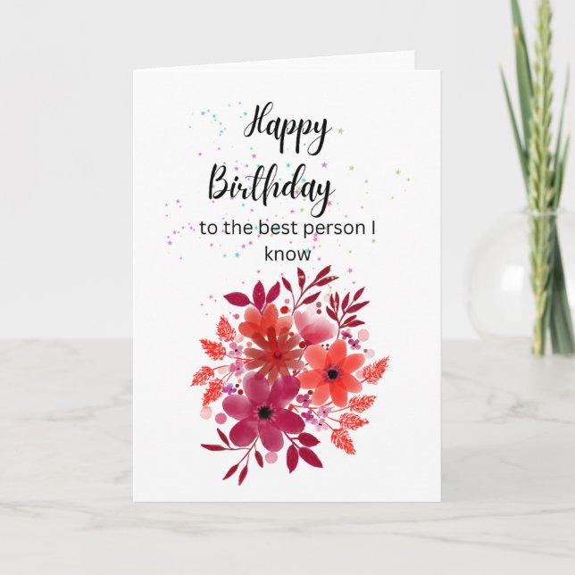 Cumpleaños feliz - tarjeta en blanco (Anverso)