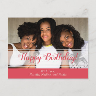 Cumpleaños Feliz Tarjeta Postal de Foto Rosa Adora