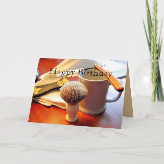 Cumpleaños feliz, tarjeta Razor de borde recto (Anverso)