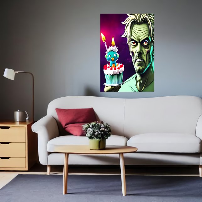 Cumpleaños feliz, zombi, pastel| Arte de IA (Subido por el creador)