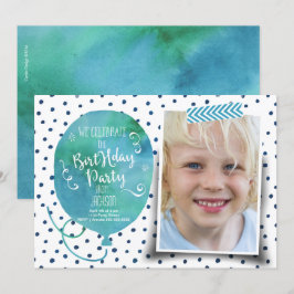 Cumpleaños Fiesta Acuarela | Invitaciones niño