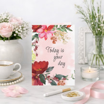 Cumpleaños floral en acuarela o tarjeta personaliz