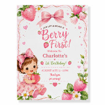Cumpleaños Fresa Niña Berry First 1st