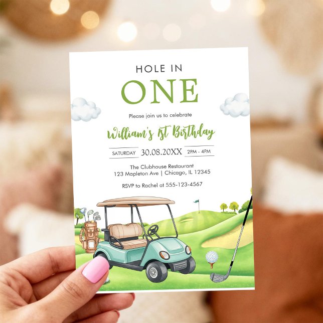 Cumpleaños Golf Agujero En Uno Chico Invitación 1e (Subido por el creador)