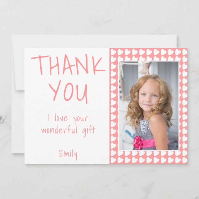 Cumpleaños Gracias a los niños Foto tarjeta Chica  (Anverso)