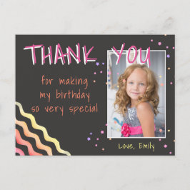 Cumpleaños Gracias Chica de la tarjeta de fotos Wa