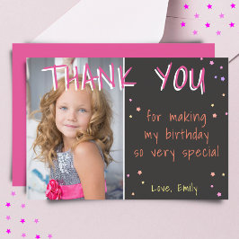Cumpleaños Gracias Chica de tarjeta fotográfica