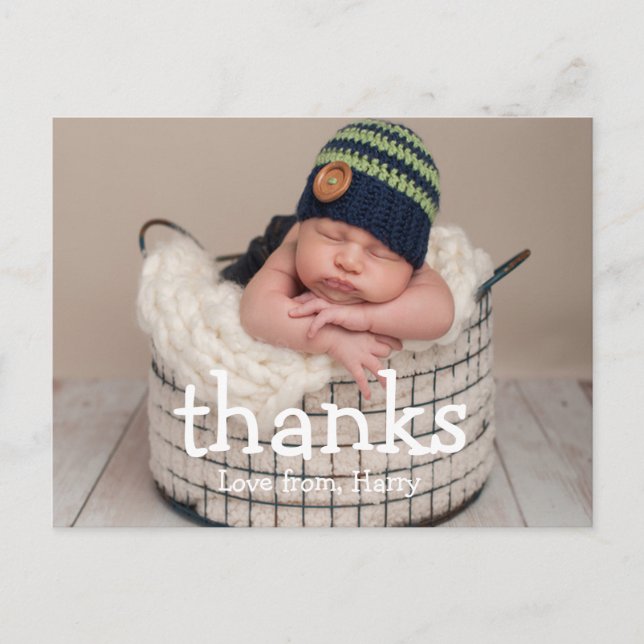 Cumpleaños Gracias | Postal fotográfica de agradec (Anverso)