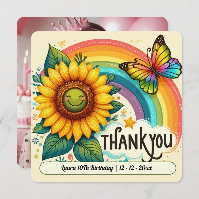 Cumpleaños Gracias Tarjeta Por Hija (Anverso / Reverso)